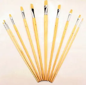 10 Piece Large Artist and Craft Art Paint Acrylic Oil Brush Set Painting Brushes