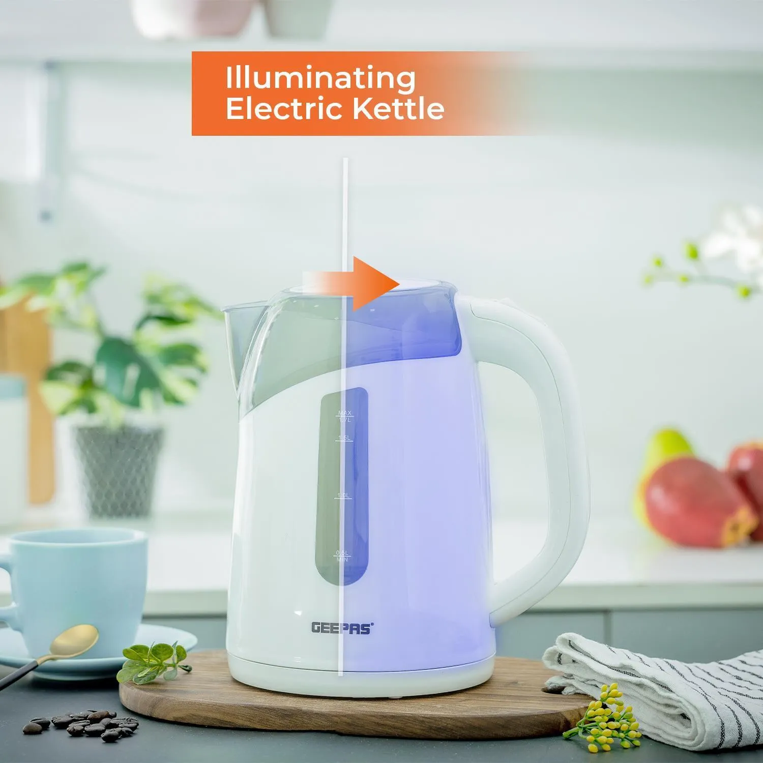 1.7L LED Illuminating Electric Jug Kettle 2200W