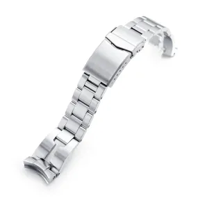 20mm Retro Shaver Blade Watch Band compatible with Seiko SKX013, 316L Stainless Steel Brushed V-Clasp