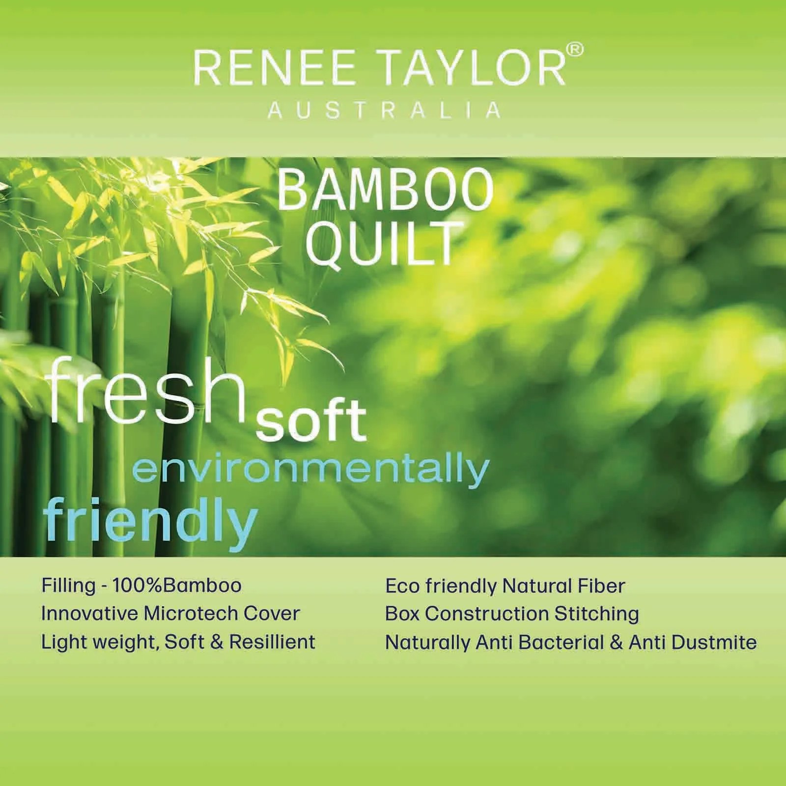 400 GSM Natural Bamboo Quilt by Renee Taylor Double