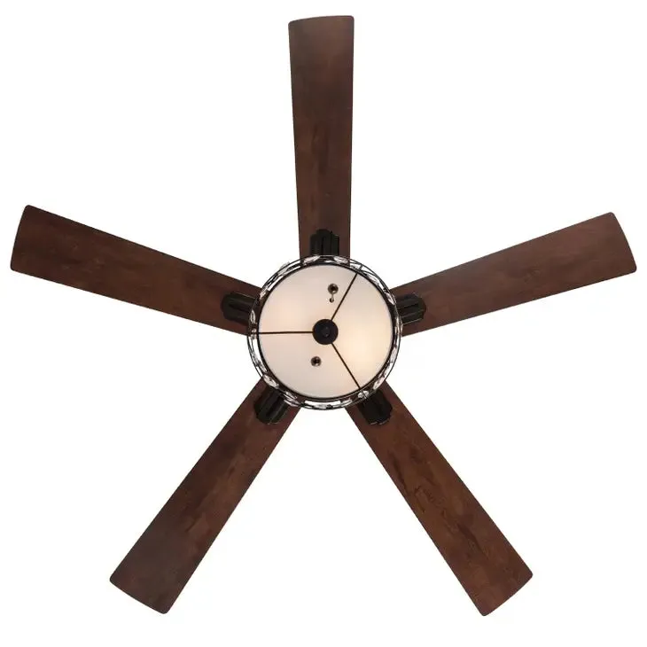 52"W Desdemona Oil-Rubbed Bronze Floral Shade Ceiling Fan