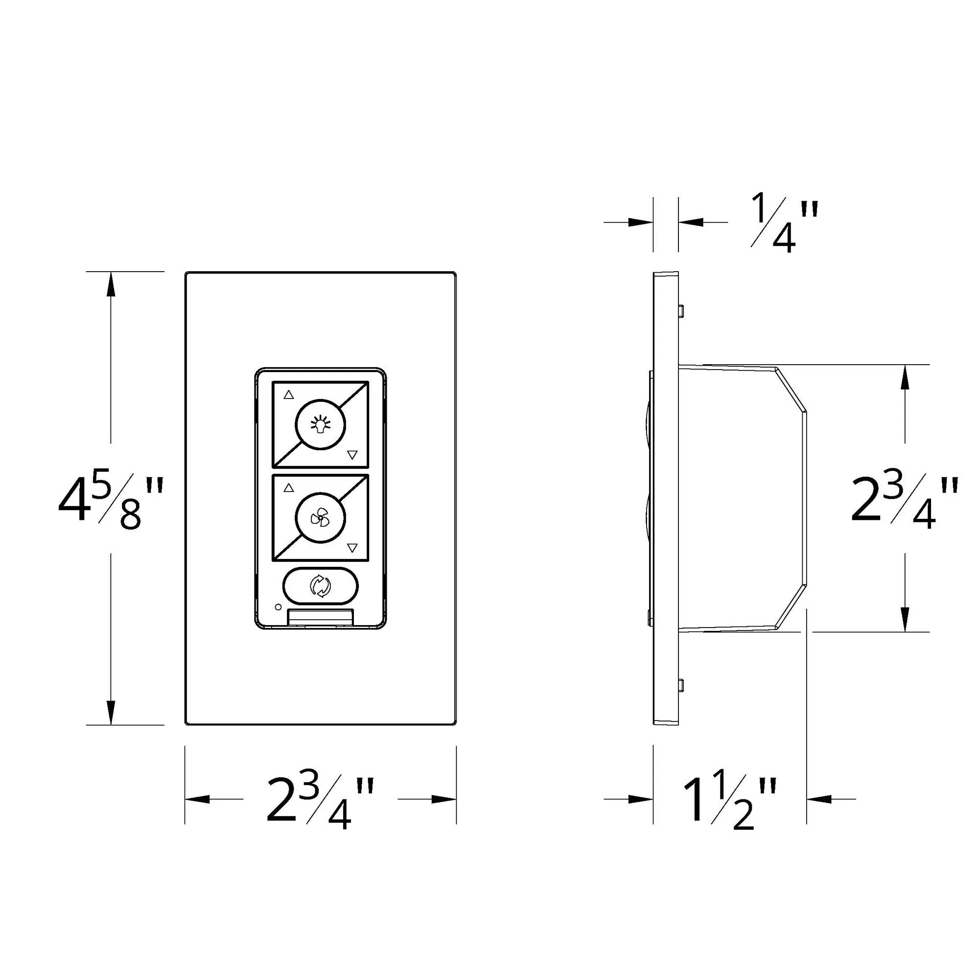 6-Speed RF Ceiling Fan Wall Control with Single Pole Wallplate