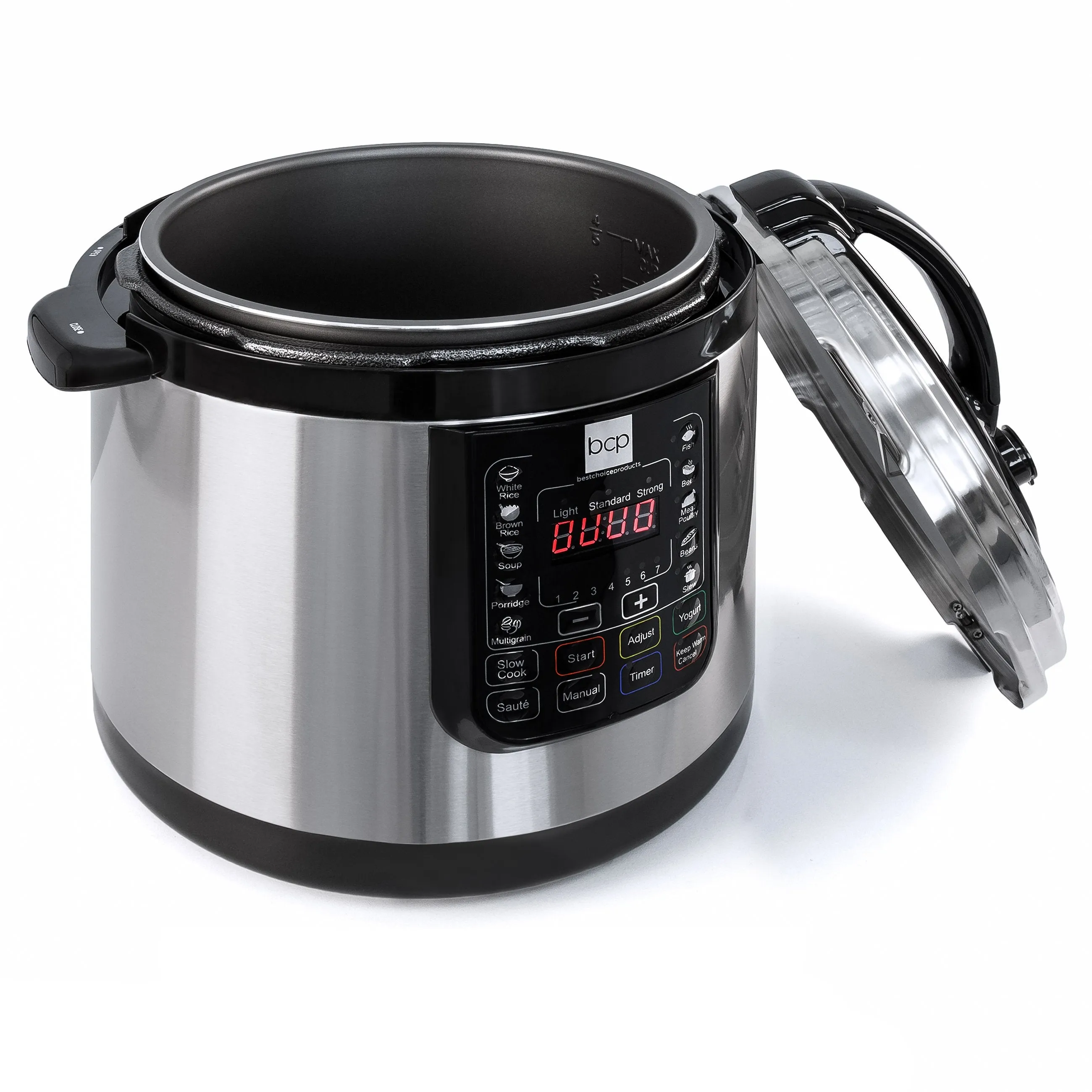 6L 1000W Stainless Steel Electric Pressure Cooker - Silver