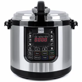 6L 1000W Stainless Steel Electric Pressure Cooker - Silver