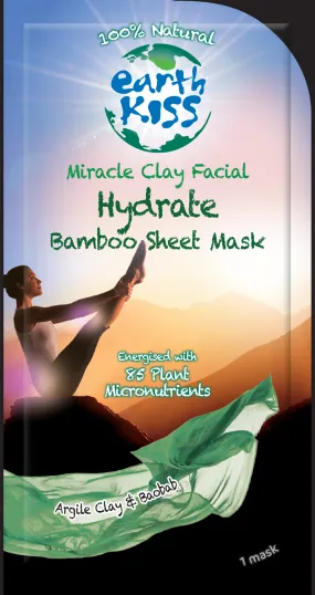 7th Heaven Earth Kiss Million Year Clay Facial Revitalise Bamboo Sheet Mask