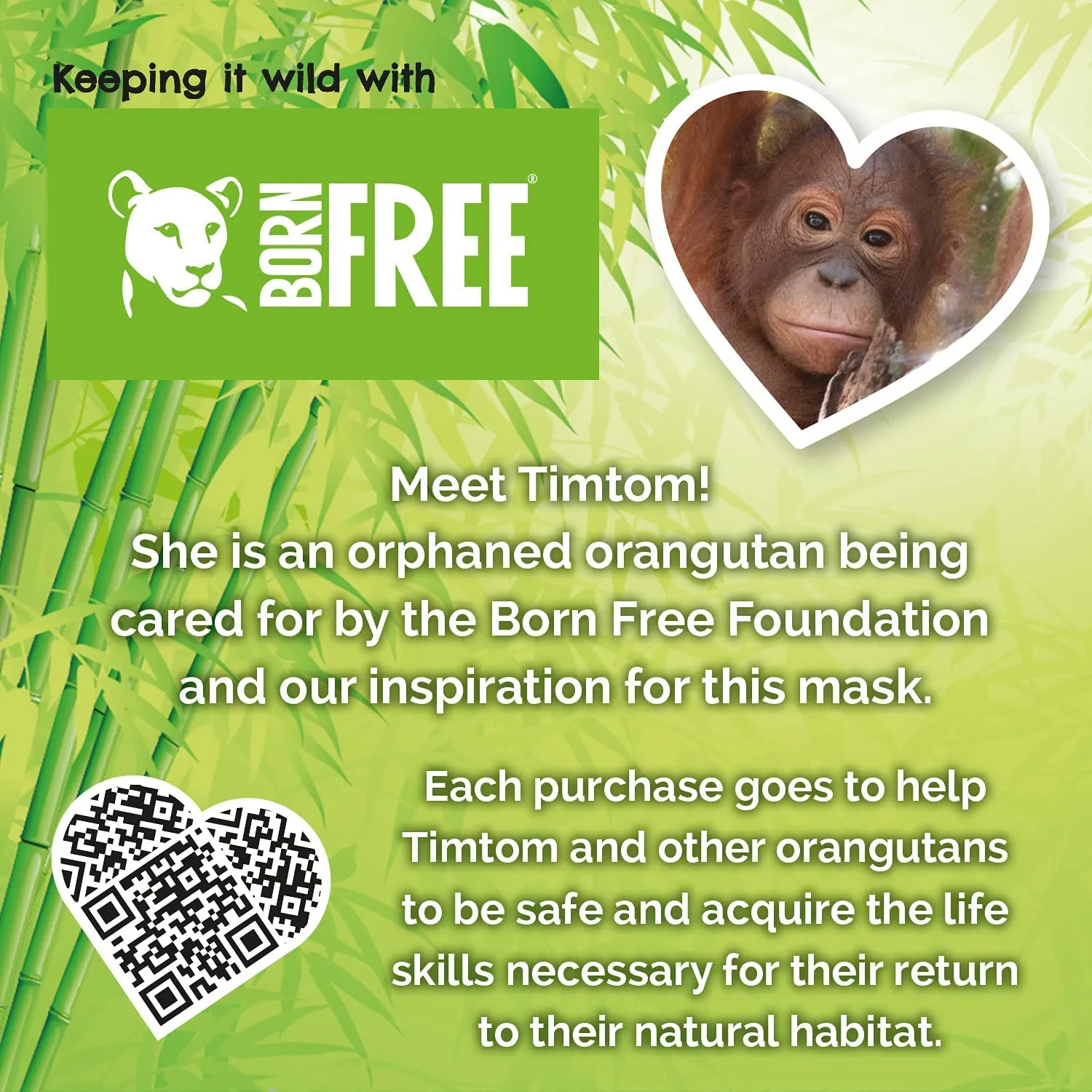 7th Heaven Face Food Born Free TimTom Orangutan Sheet Mask enriched with Banana and Coconut to Nourish, Hydrate and Revitalise your Skin