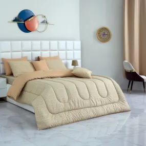 8 PCs Winter Comforter Set-Daylily(Beige Reverse)