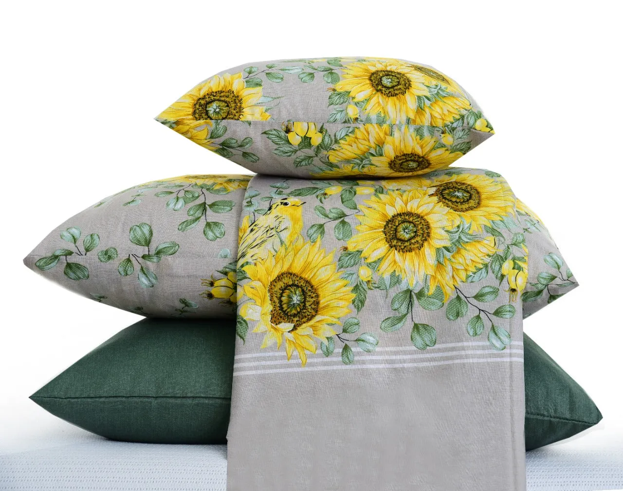 8 PCs Winter Comforter Set-Sun Flower