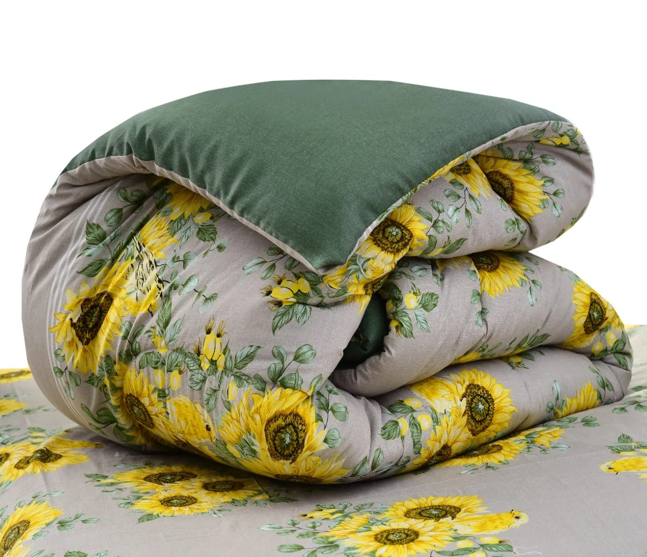 8 PCs Winter Comforter Set-Sun Flower