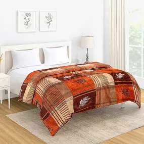 AC Comforter and Bedding Set for Double Bed, Marmalade Orange Fraxinus Leaves