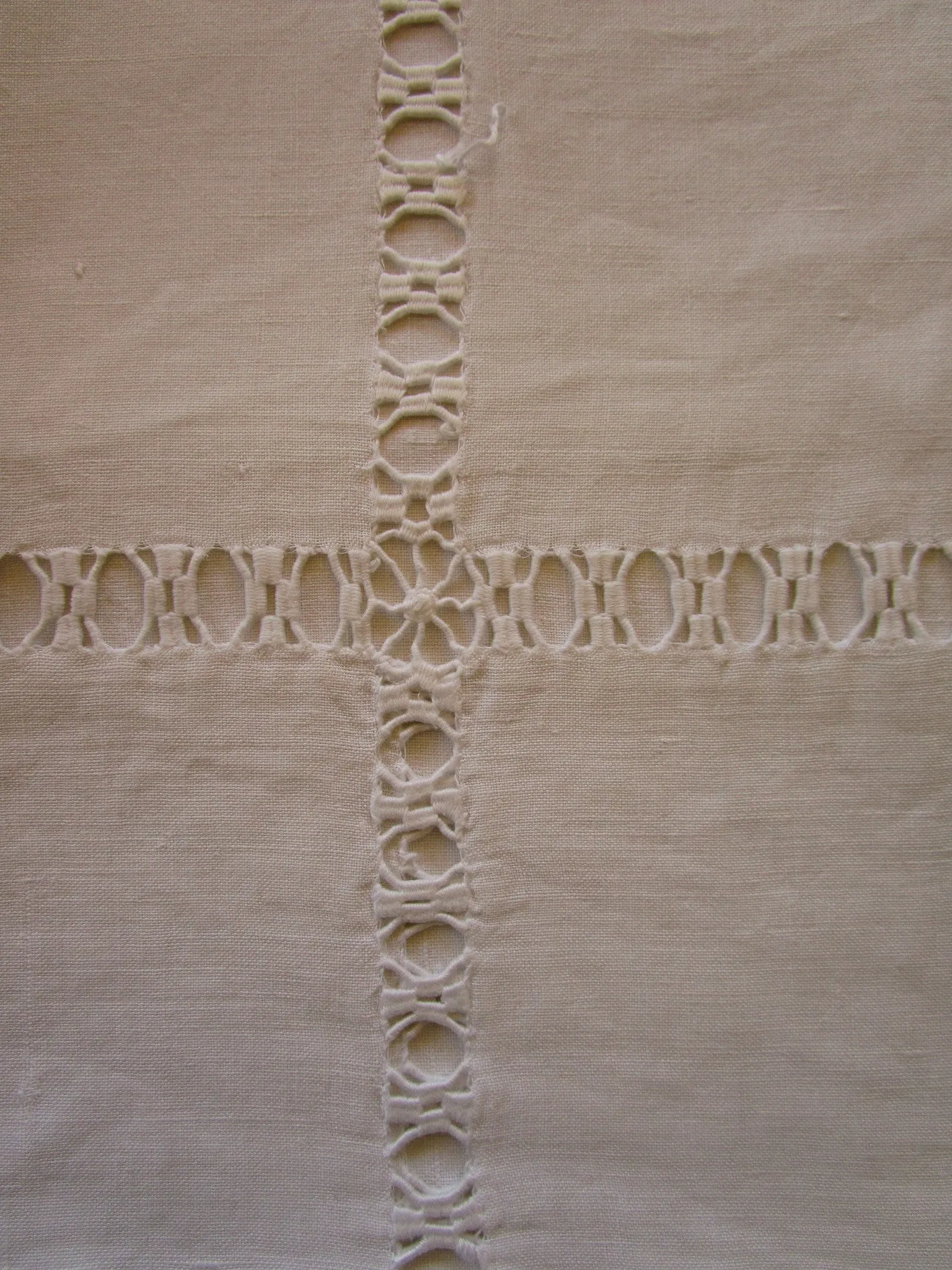 Antique French linen bed sheet - JB monogram