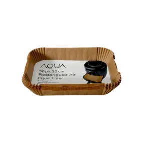 Aqua Air Fryer Paper Liner Rectangular 22x14cm 50pcs