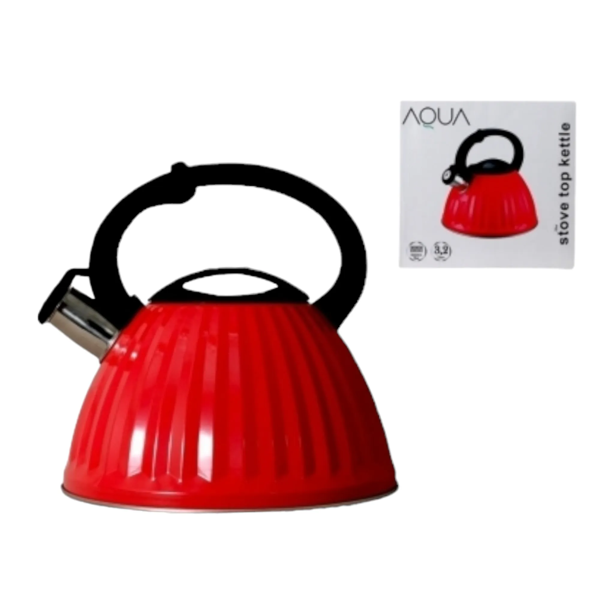 Aqua Stove Top Kettle 3.2L Matte Red Red 35187