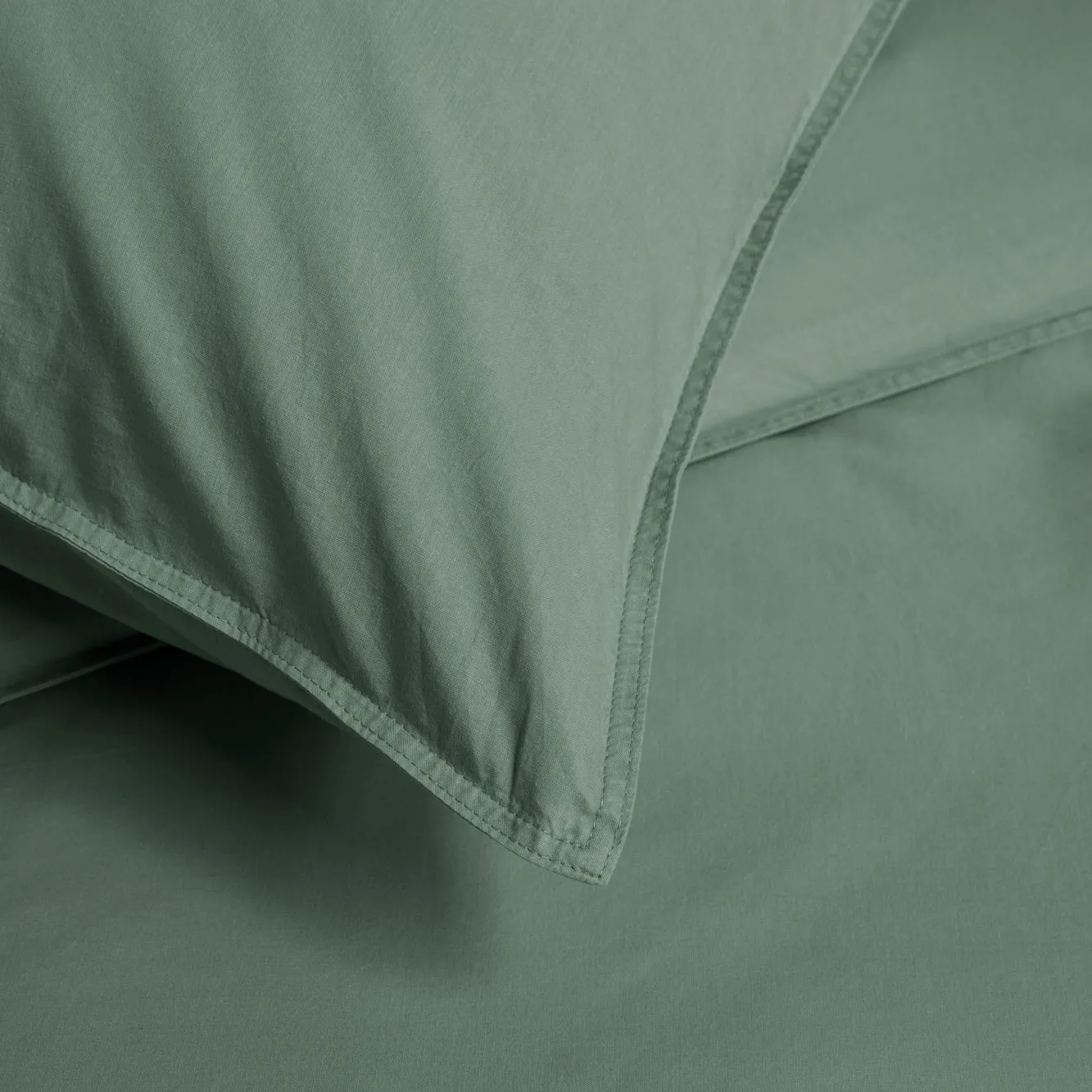 Bedding House Organic Cotton Basic Green Cotton Quilt Cover Set