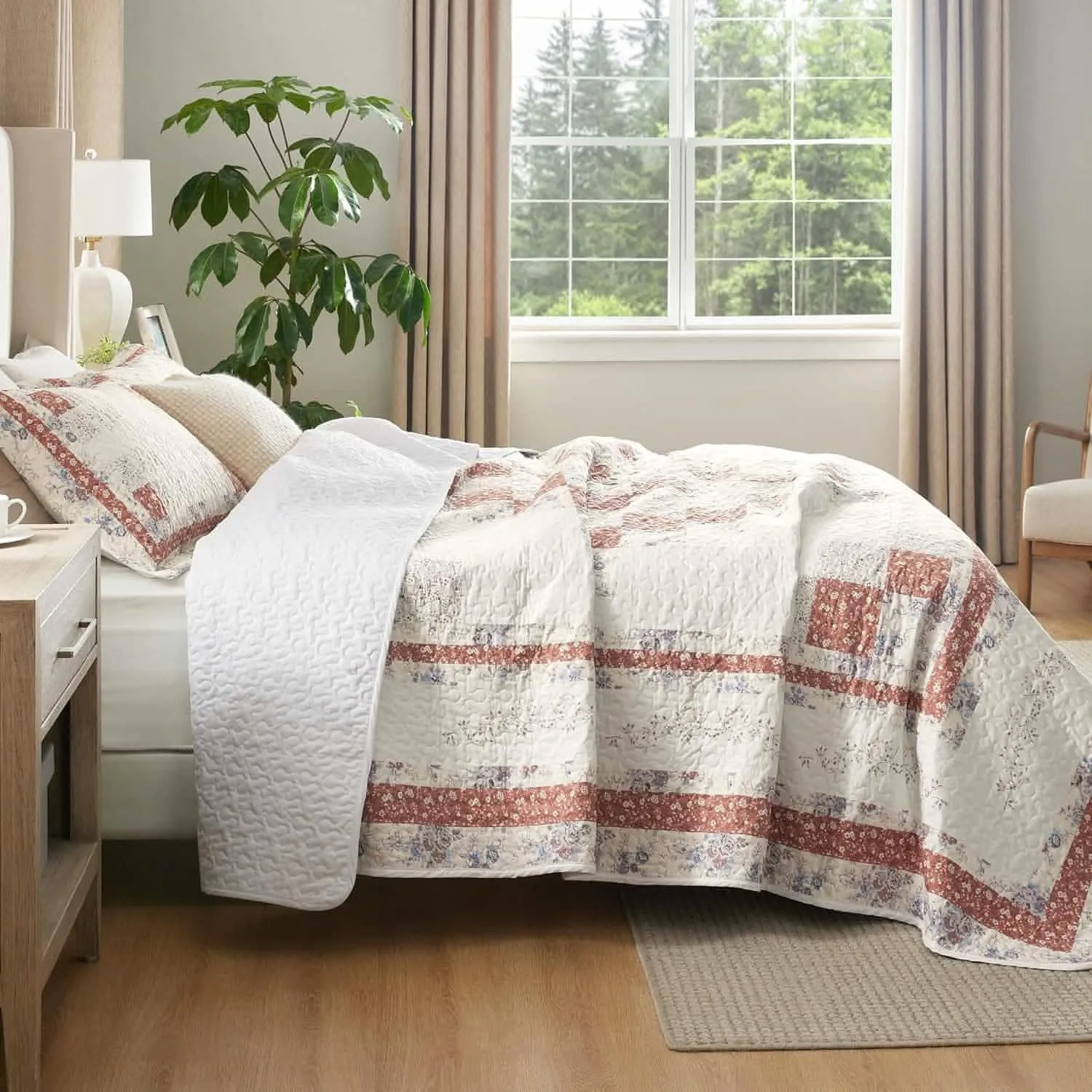 Bedsure Cotton Patterned Quilt Set