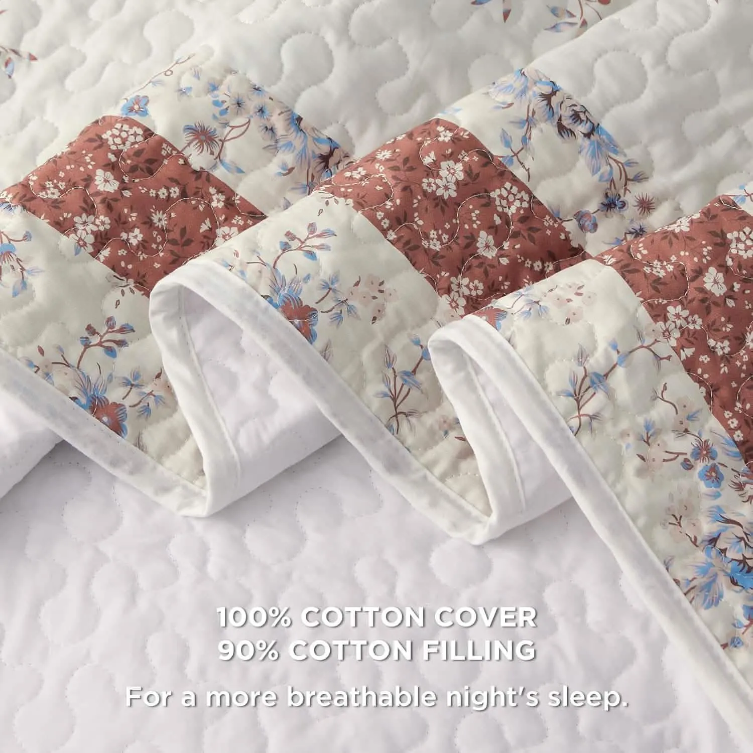 Bedsure Cotton Patterned Quilt Set