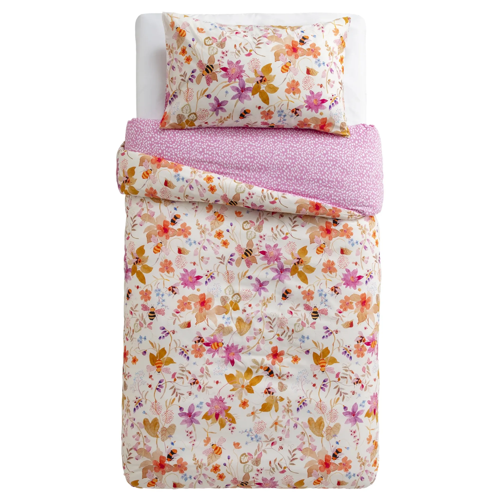 Bee Garden Spring Floral Kids Quilt Cover Set