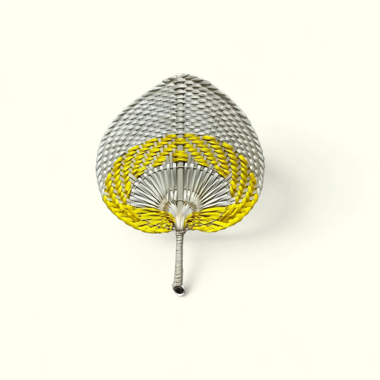 Bicolor Raffia Handmade Fan