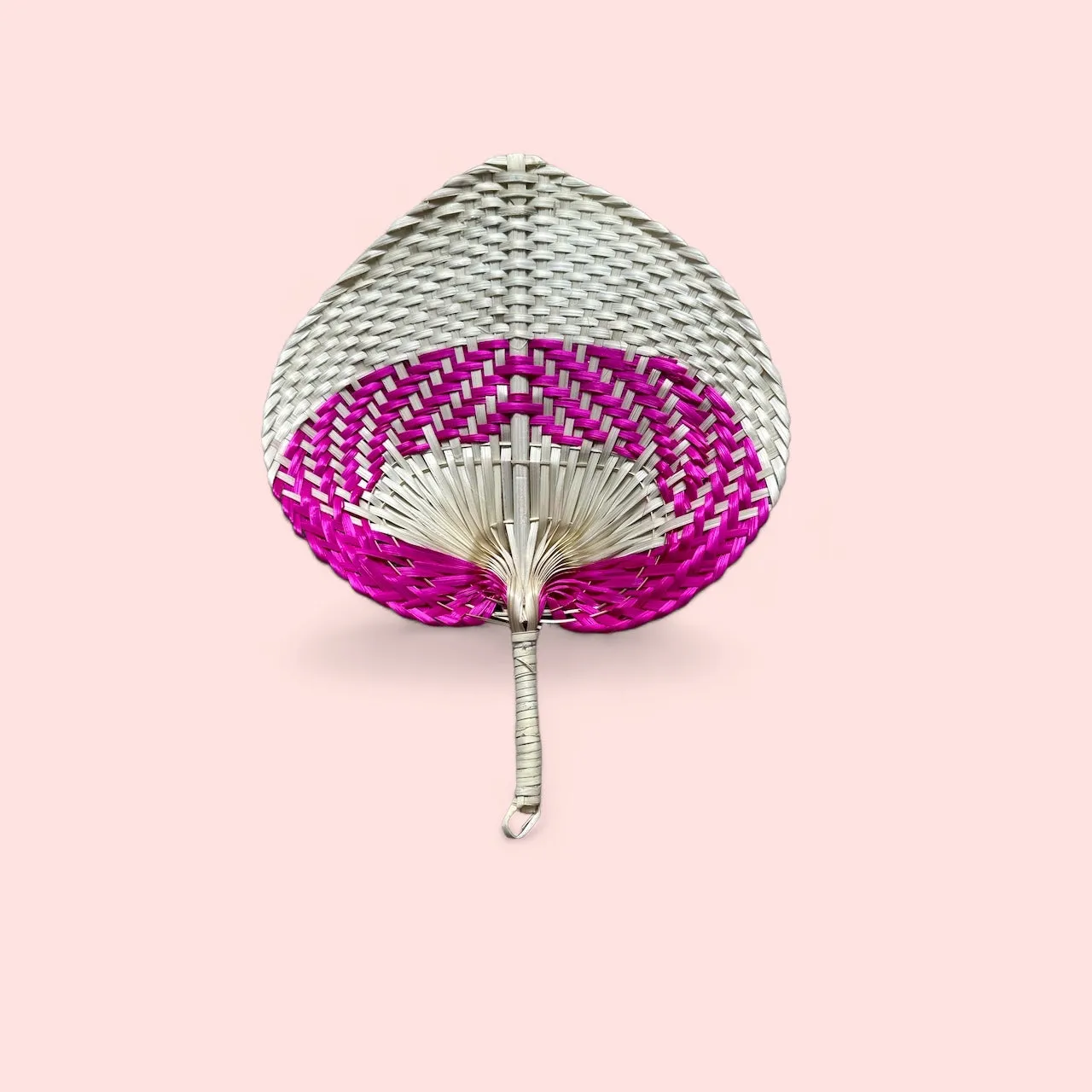 Bicolor Raffia Handmade Fan