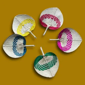 Bicolor Raffia Handmade Fan