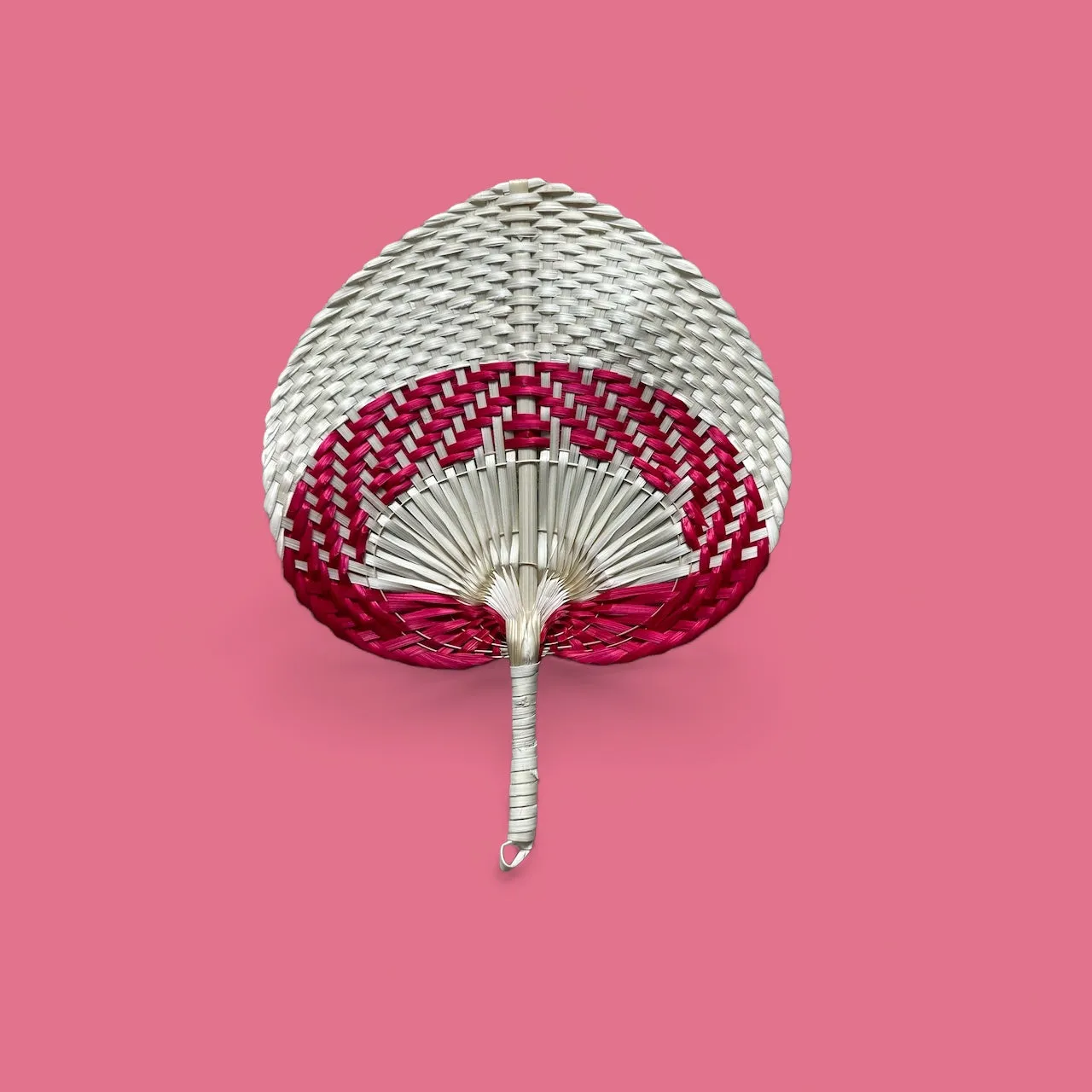 Bicolor Raffia Handmade Fan