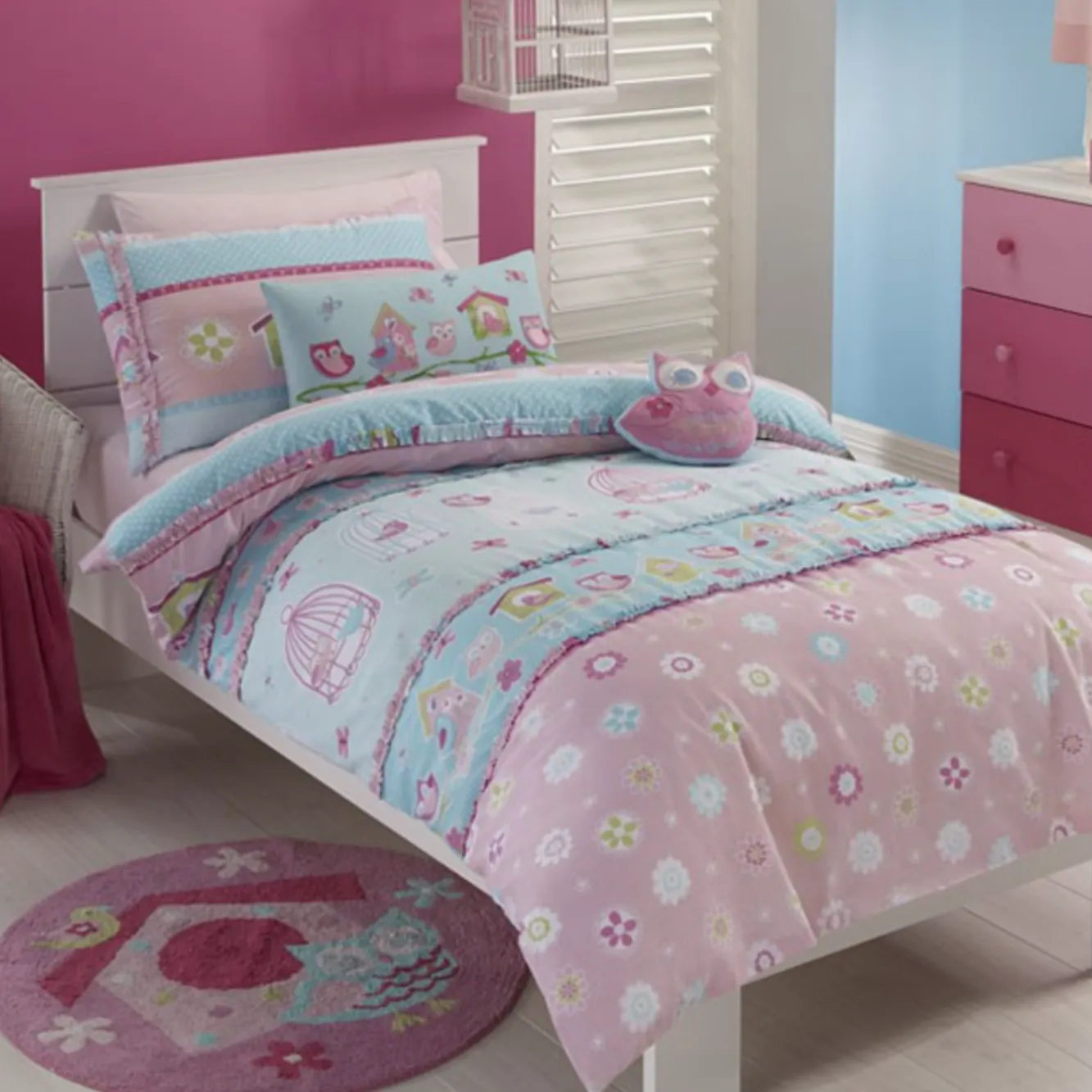 Birdcage Kids Jiggle Giggle Single Bed Girls Quilt Cover Set