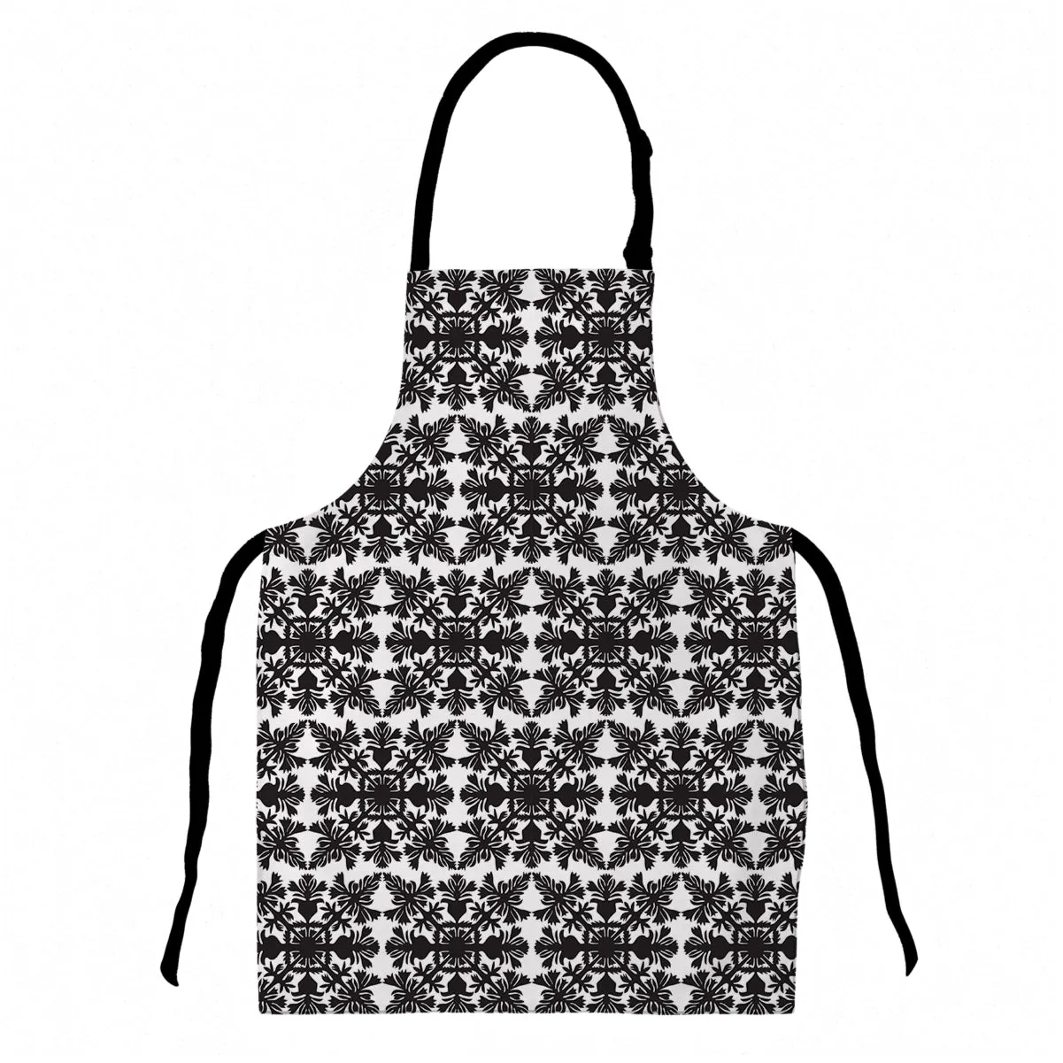 Black Hawaiian Quilt Adult Apron