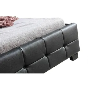 Black PU Leather King Single Deluxe Bed Frame - Palermo