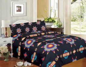 Black Super Soft Queen Sheet Set – Starburst Design