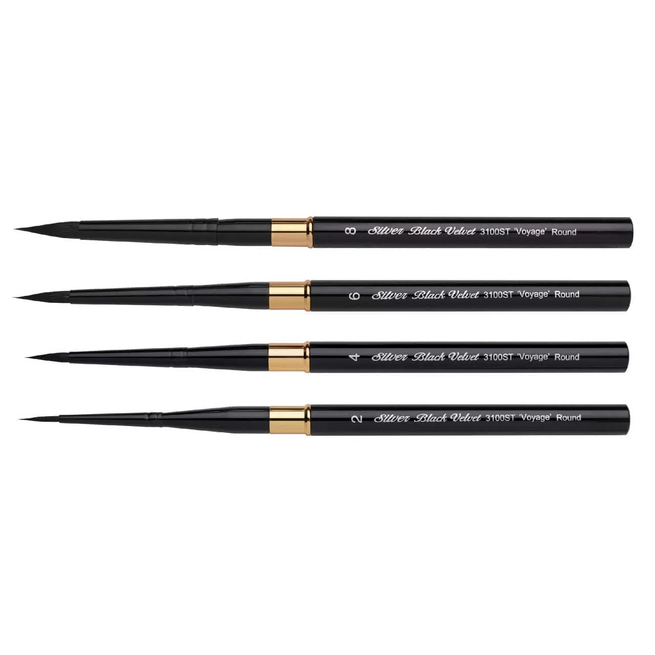 Black Velvet® Voyage Travel Short Handled Brushes - Round 2