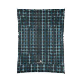 Blue Tartan Comforter, Plaid Print Luxury Designer Best Comforter For King/Queen/Full/Twin Bed