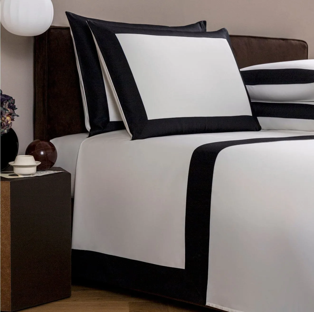 Bold Black and Milk King Pillowcases by Frette