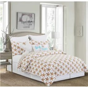 C&F Home C82621.2TSET Sandbridge Stars Starfish Design Comforter 2  Piece Set Twin 66 Inches x 86 Inches