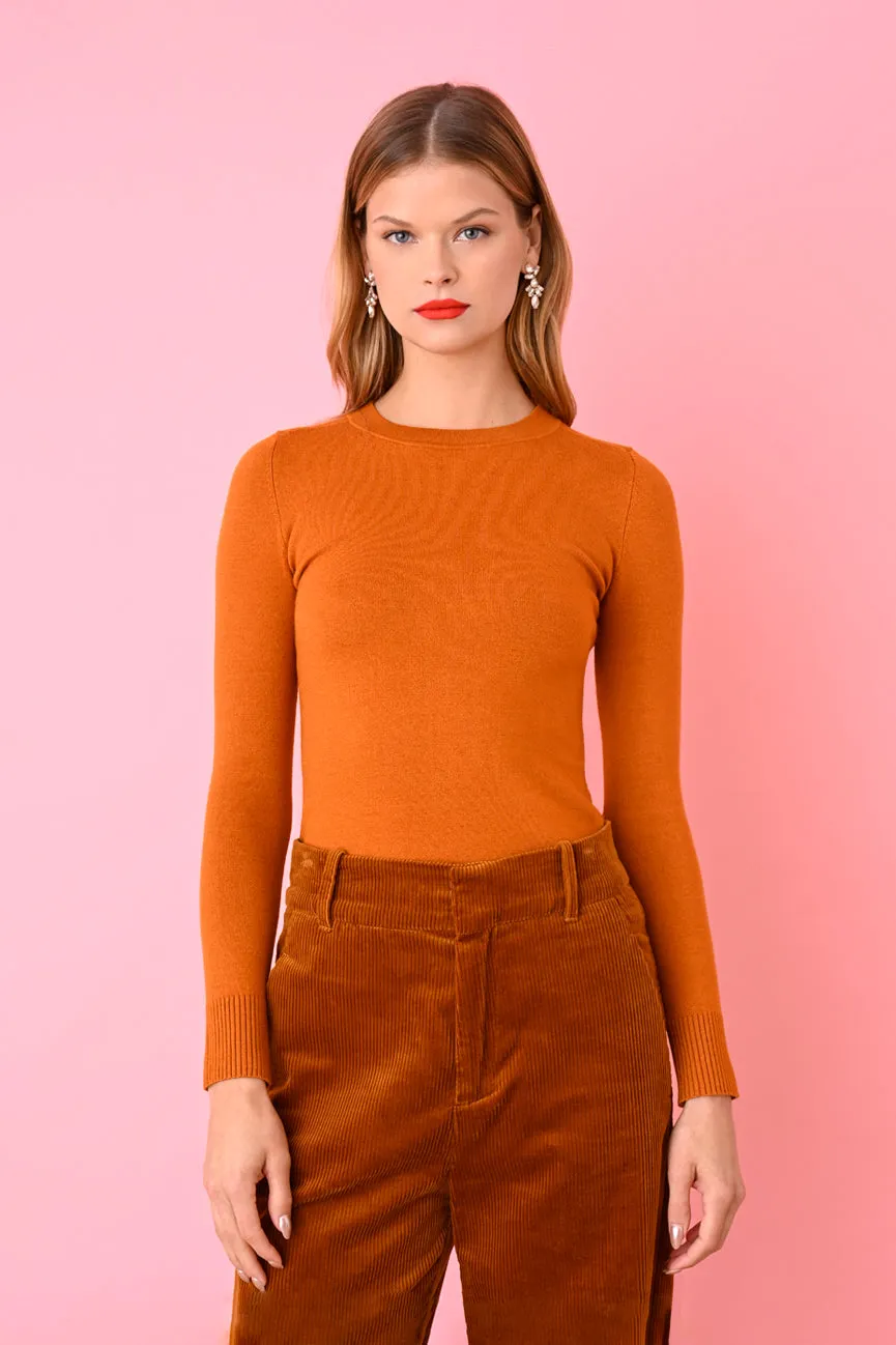 Caramel EcoMerino Long Sleeve Crew Neck