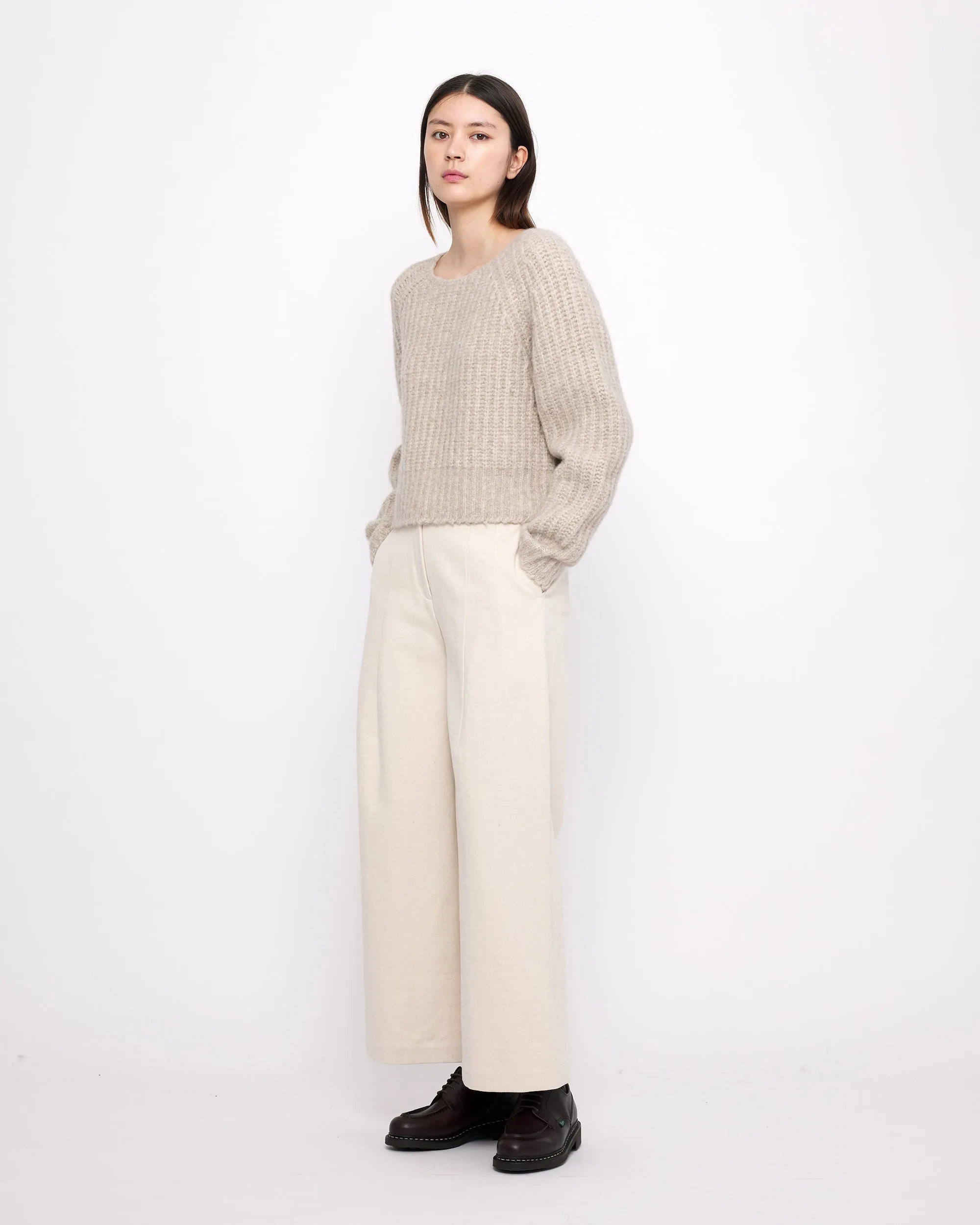 Chunky Cropped Sweater - FW24 - Light Taupe