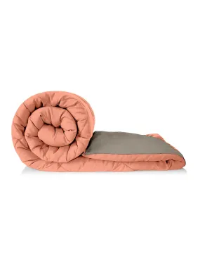 Clasiko 250TC Microfibre Double Bed Razai (Pink and Brown)