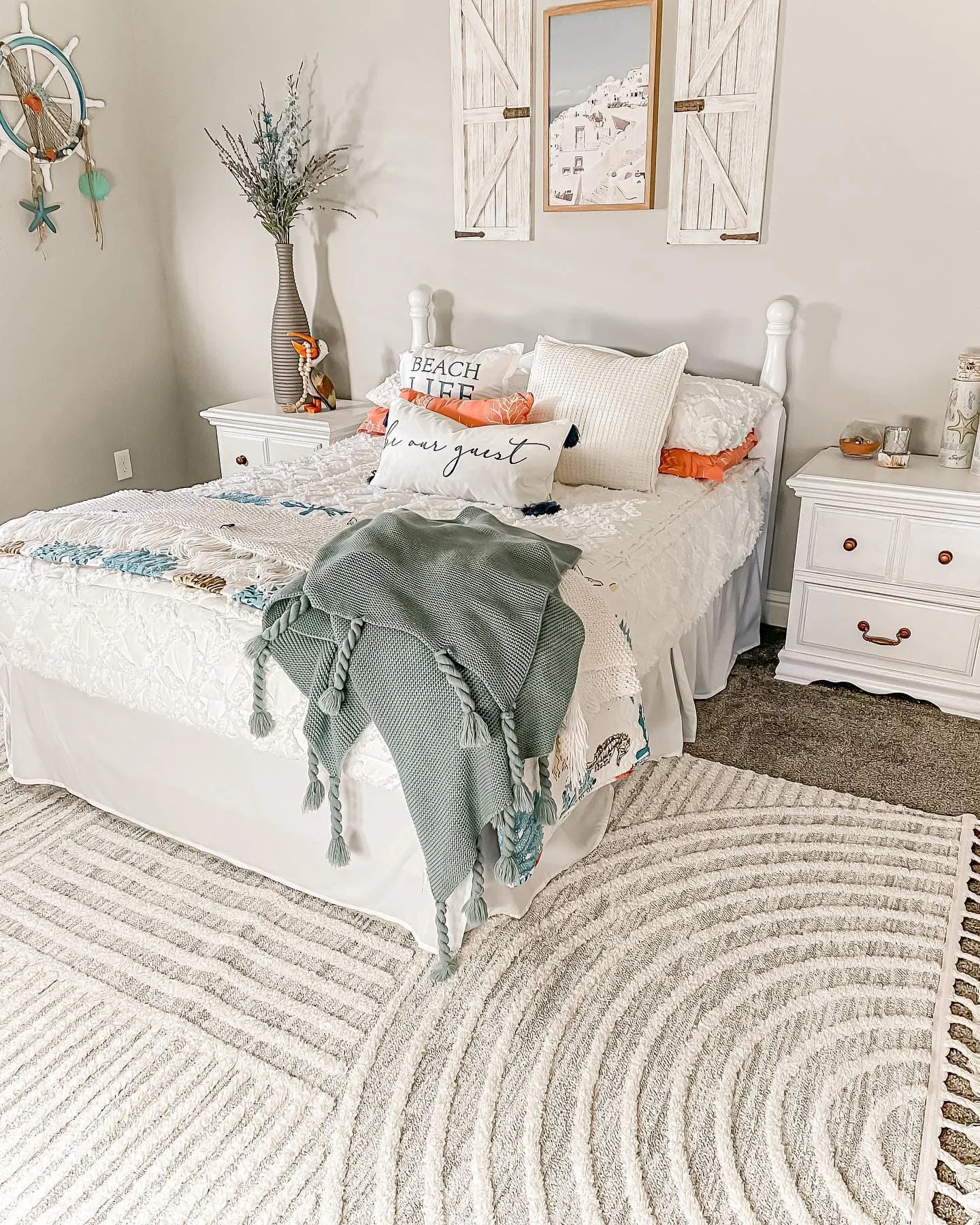 Coastal Reef Feather Reversible Quilt Set