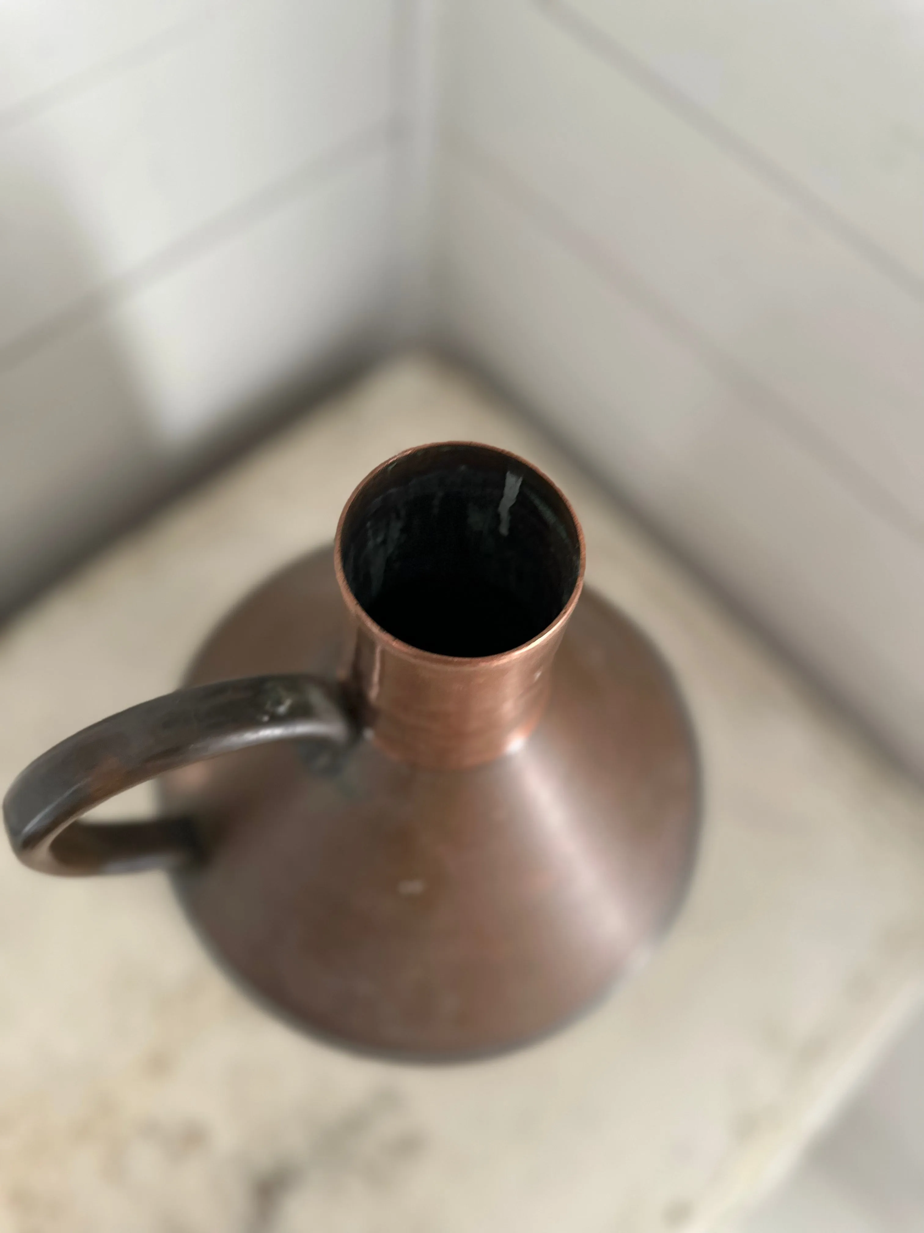 Copper Milk Jug with lid - solid copper heavy gauge