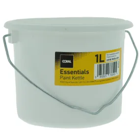 Coral Essentials Plastic Paint Kettle Container with Metal Handle for Paints and Paste 1 Litre