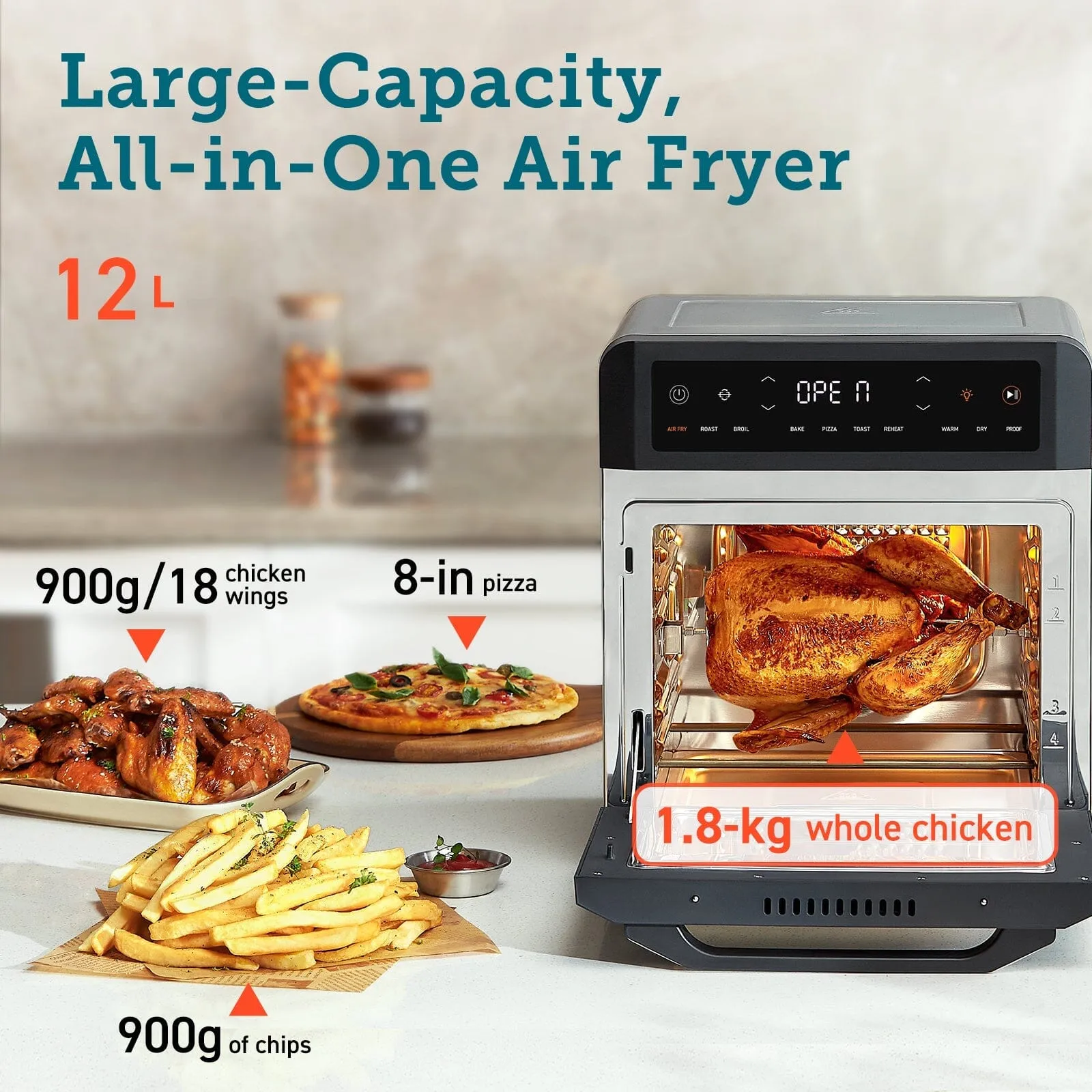 Cosori 12Ltr Multi-Function Air Fryer - Dehydrator - Mini Oven- Toaster CAF-R121