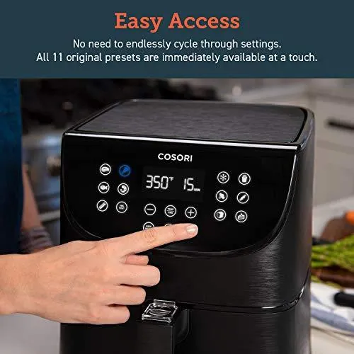 COSORI Air Fryer (100 Recipes Book) 1500W Electric Hot Oven Oilless Cooker, 11 Presets Preheat & Shake Reminder, LED Touch Screen, Nonstick Basket, 3.7 QT, Digital-Black