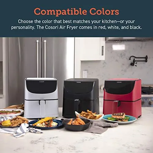 COSORI Air Fryer(100 Recipes, Rack & 4 Skewers) Oilless Oven Cooker 13 Functions, Preheat & Shake Reminder, LED Touch Screen, 3.7 QT, Digital-Burgundy Red