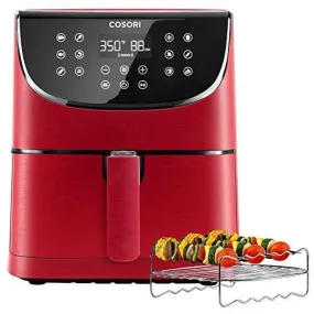 COSORI Air Fryer(100 Recipes, Rack & 4 Skewers) Oilless Oven Cooker 13 Functions, Preheat & Shake Reminder, LED Touch Screen, 3.7 QT, Digital-Burgundy Red