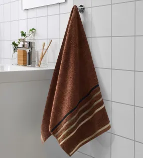 Cotton Towel With Jacquard Stripe (1898) - Brown