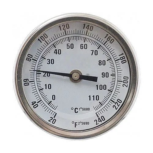 Dial Thermometer 1/2" NPT (3" Face x 6" Probe)