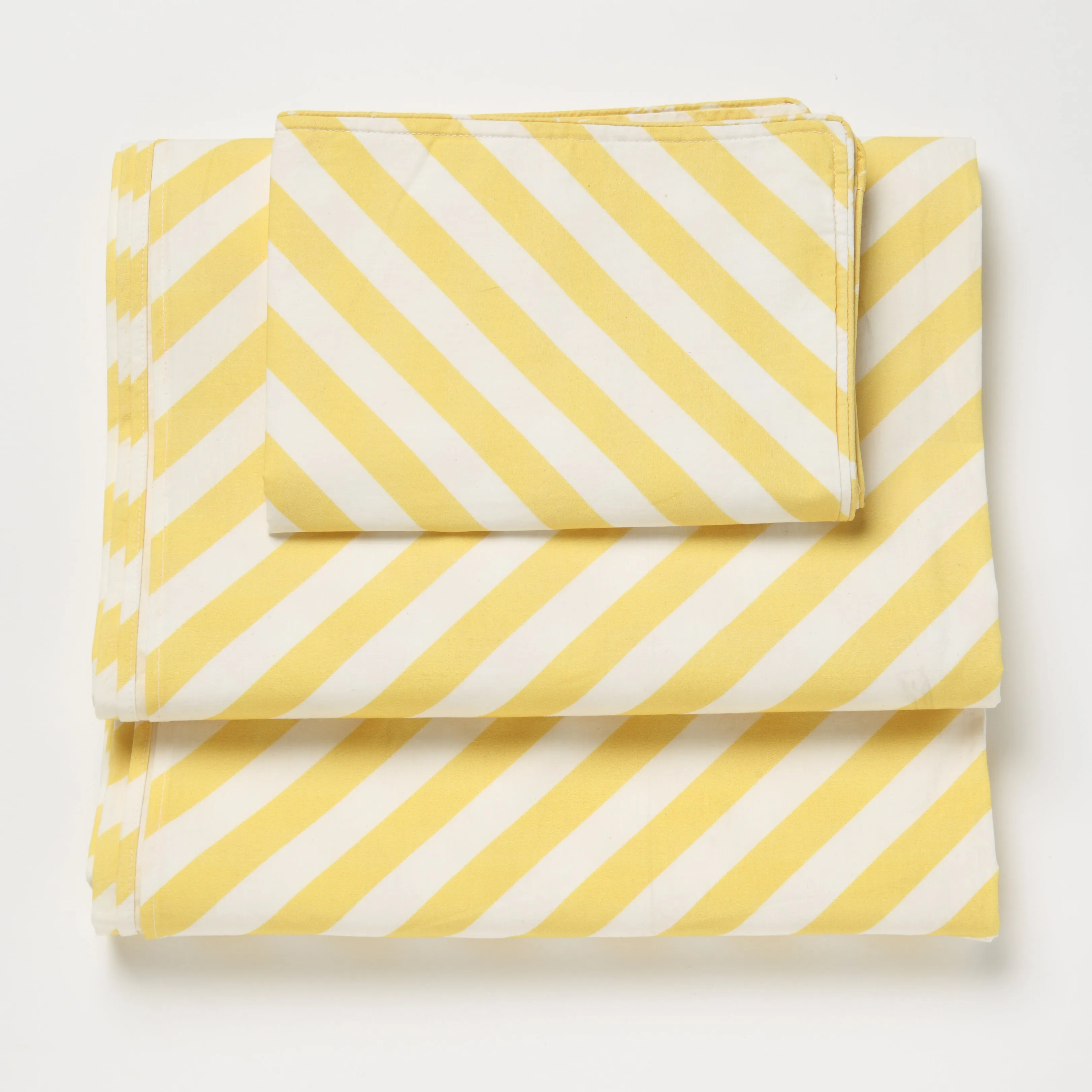 Disha Stripe Mango Printed Bed sheet with 2 pillow covers