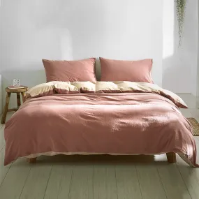 DOUBLE Quilt Cover Set Cotton Duvet - Light Pink