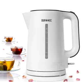 Duronic Electric Kettle EK17 WE Cordless Kettles Hot Water Boiler Electrical Heating with Fast Boil Dry Protection Quiet Electronic Kitchen Kettle for Boiling Water Tea Coffee Hot Chocolate Soup - White