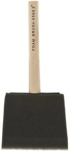 Economy Foam Brush High Density With Wood Handle 3 Inch