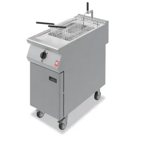 Falcon F900 Single Tank Twin Basket Free Standing Filtration Fryer on Castors E9341F